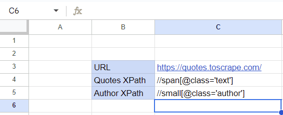 web scraping google sheets