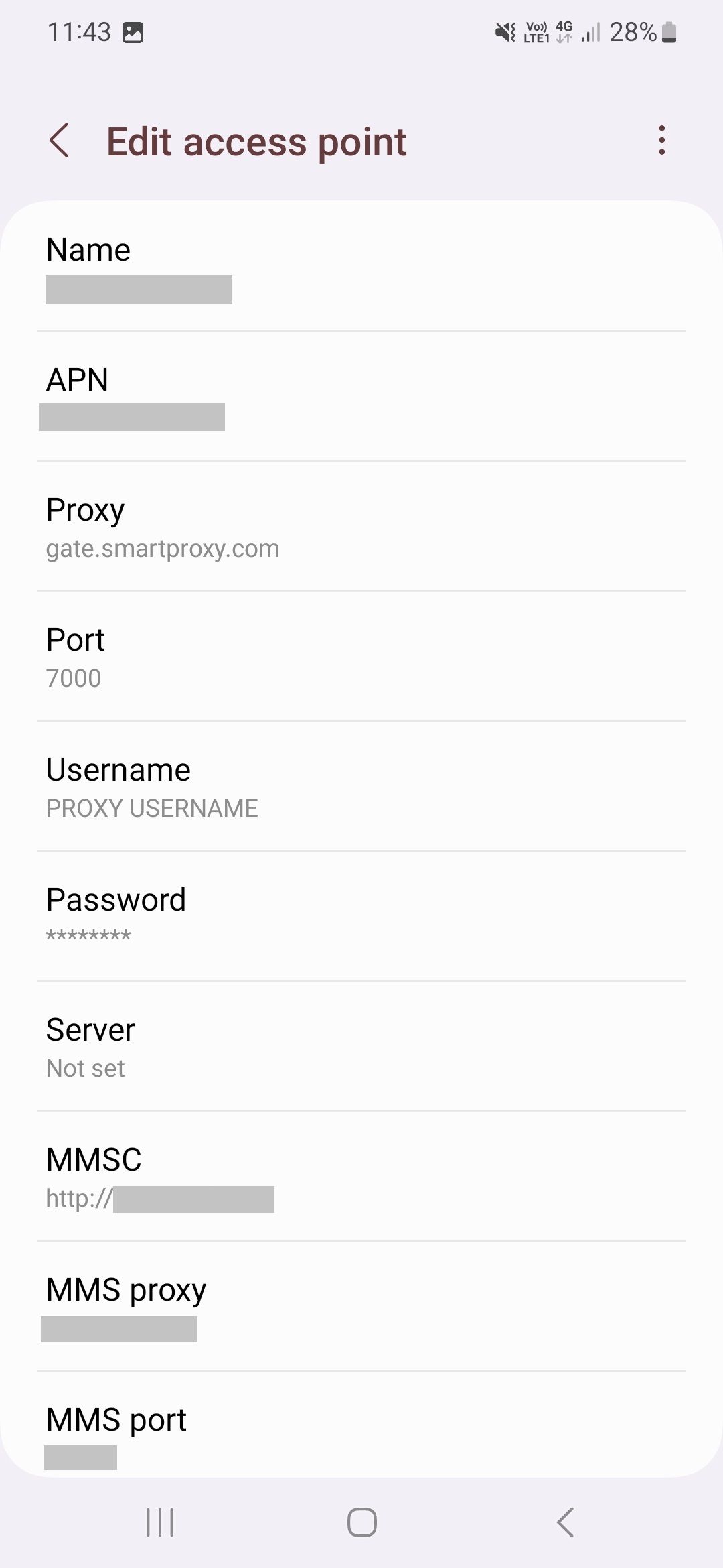 Fill in your proxy credentials from the Smartproxy dashboard