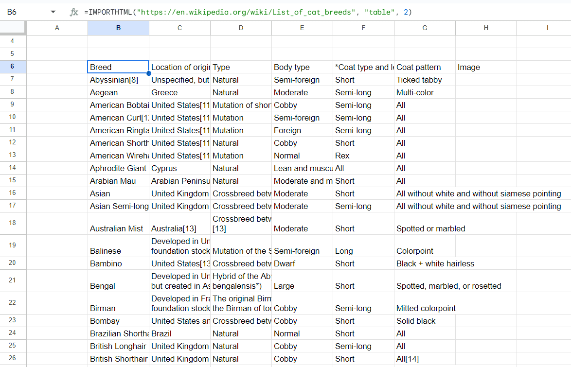 web scraping google sheets