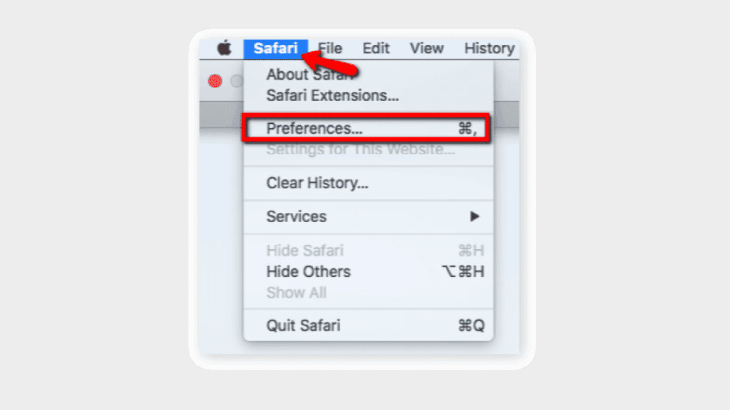 Safari preferences