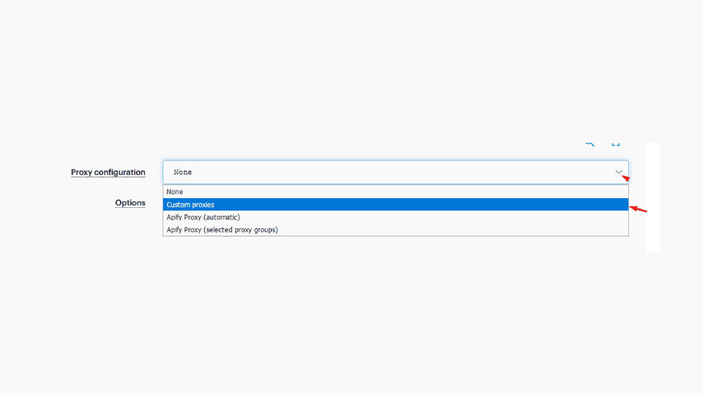 Apify proxy configuration