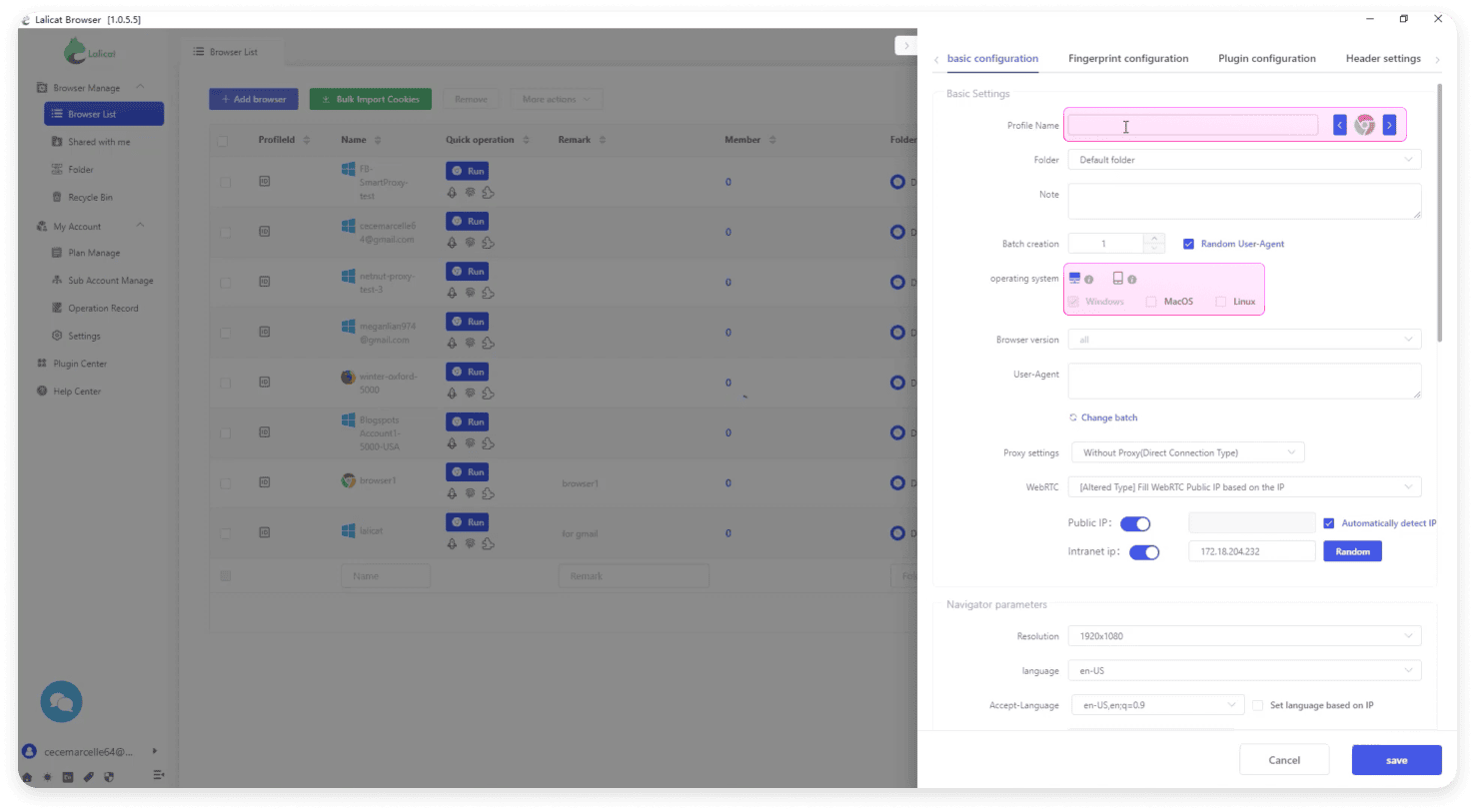 Pairing proxies with Lalicat anti-detect browser