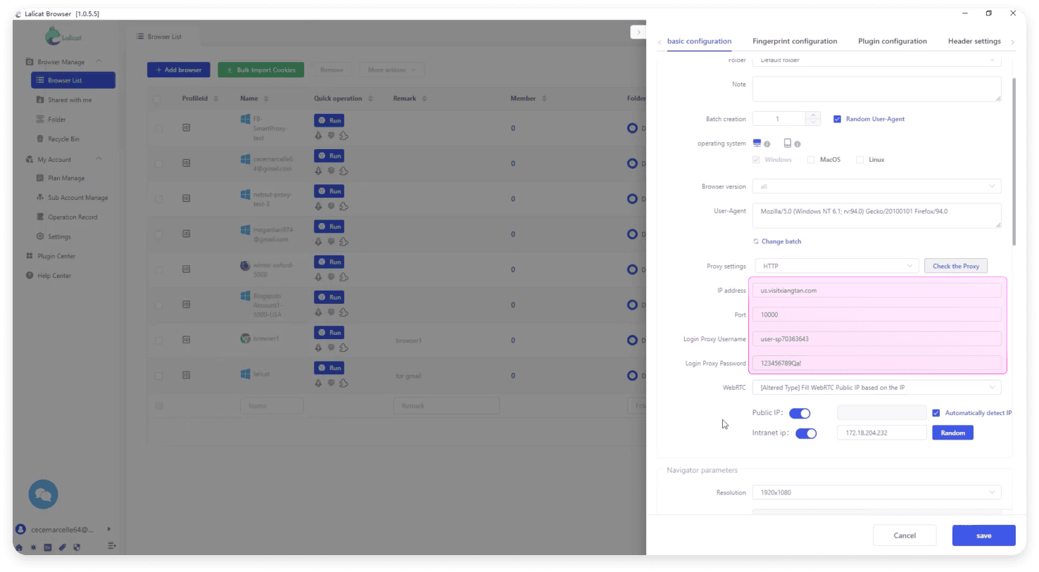 Pairing proxies with Lalicat anti-detect browser