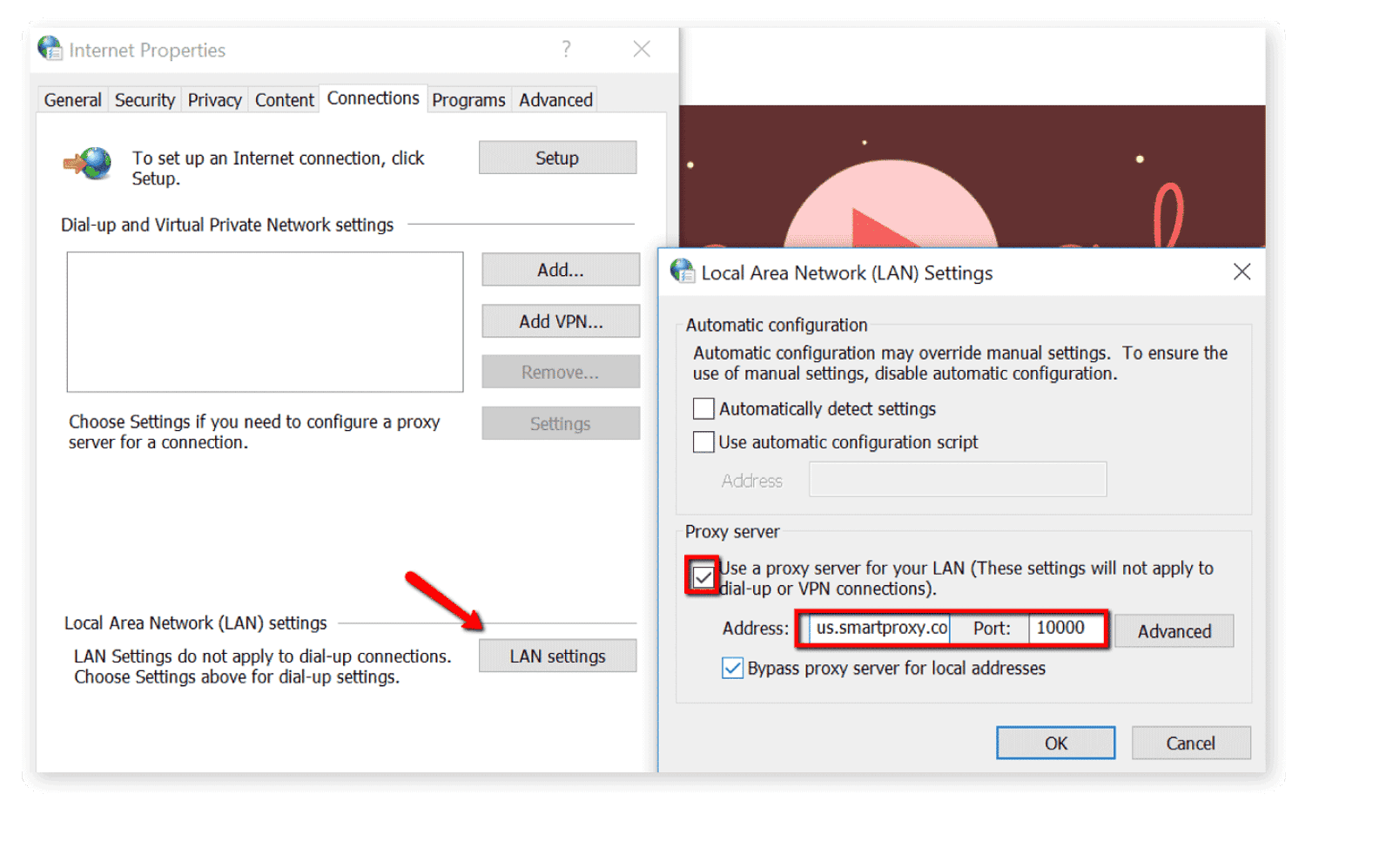 Smartproxy proxy configuration chrome on windows