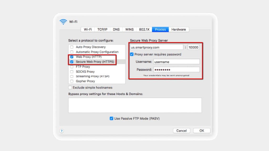 Smartproxy configuration on mac