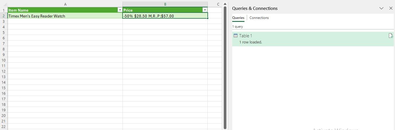 Amazon Price Scraping Excel Power Query