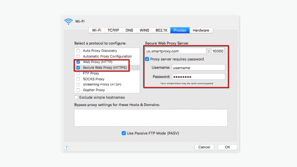 Smartproxy proxy configuration chrome on Mac OS X