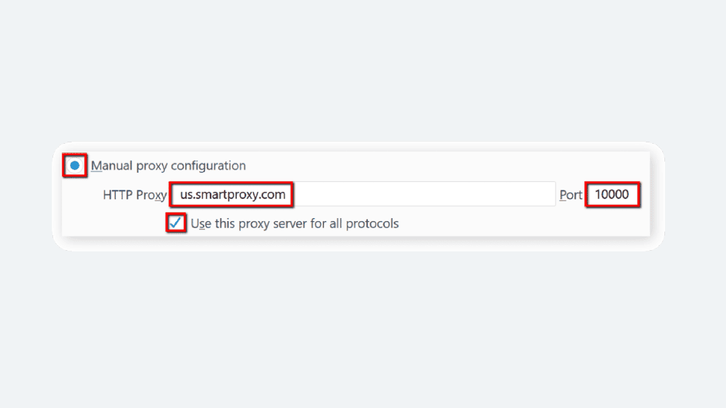 Smartproxy configuration on firefox